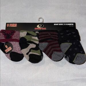 Mossy Oak Infant Socks 8 Pairs - Black, Green, Gray, Burgundy